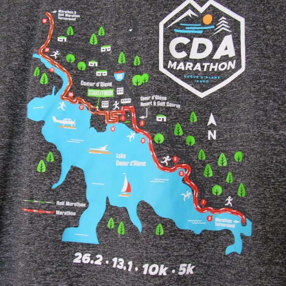 Coeur D'Alene CDA Idaho Marathon Black Sport Tee Adult Men's M Medium - Picture 9 of 10